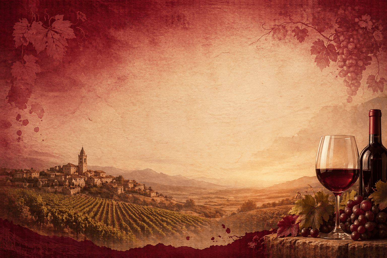 Viñedos de Rioja Alavesa al atardecer